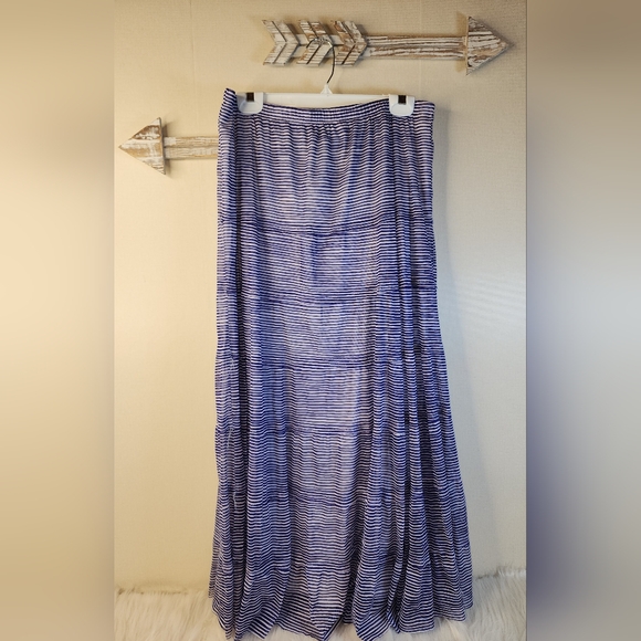 For Cynthia Dresses & Skirts - For Cynthia, Navy Purple and White Maxi Skirt XLarge